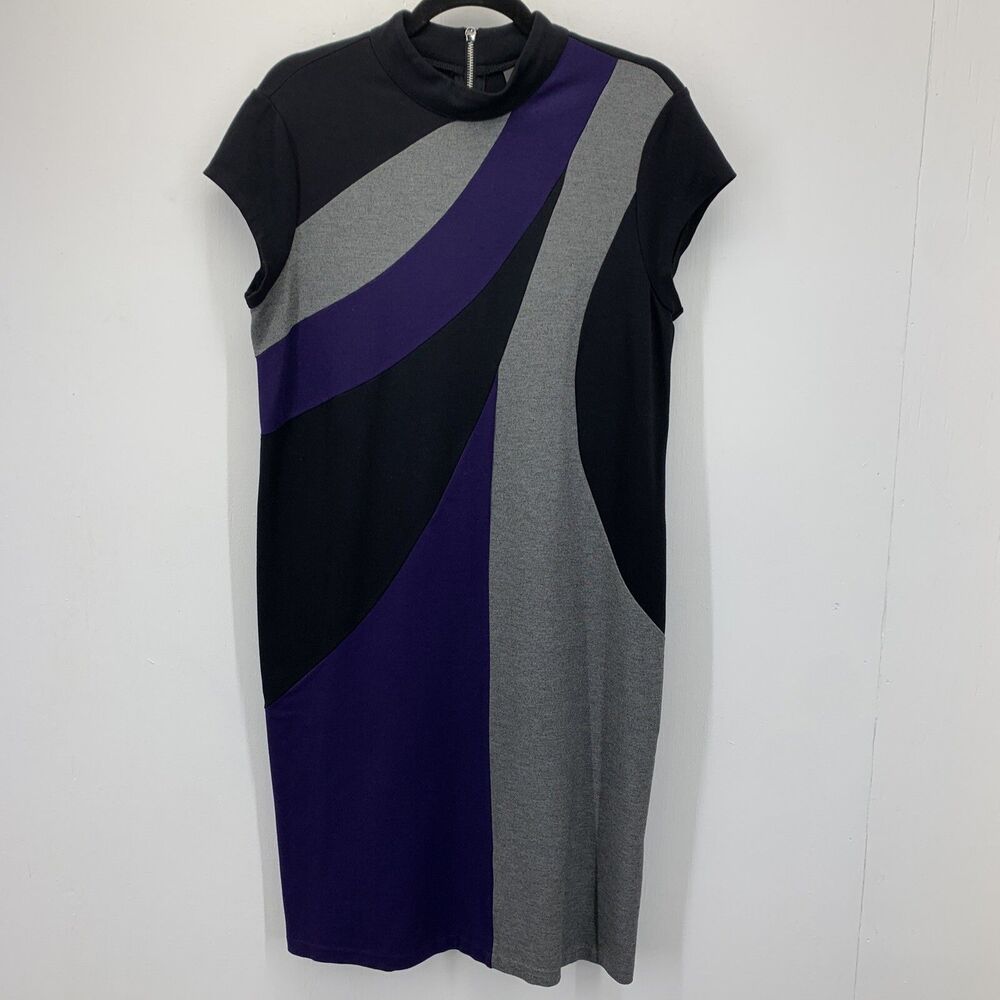 Chicos Womens 1 Medium Dress Funky Unique Travelers Artsy Colorful Boho Stretch